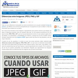 Diferencias entre Imágenes JPEG, PNG y GIF
