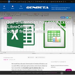 ¿Qué diferencias hay entre Excel y LibreOffice Calc y qué ofrece Google frente a ellas?