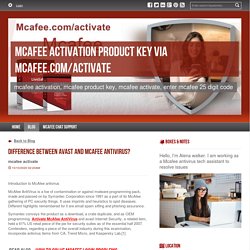 Difference Between Avast And McAfee Antivirus? - Mcafee Activation Product Key via mcafee.com/activate : powered by Doodlekit