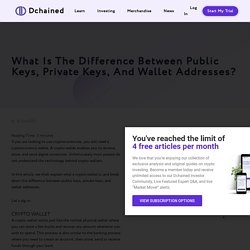 What Is The Difference Between Public Keys, Private Keys, And Wallet Addresses? - Dchained
