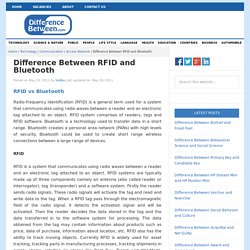 Difference Between RFID and Bluetooth