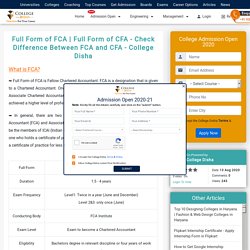 Full Form of CFA - Check Difference Between FCA and CFA - College Disha