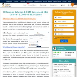 Difference Between B.COM Course and BBA Course - B.COM Vs BBA Course