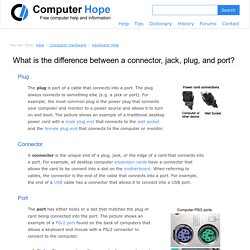 What is the difference between a connector, jack, plug, and port?