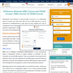 Difference Between MBA Course and PGDM Course