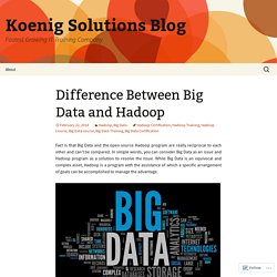 Difference Between Big Data and Hadoop