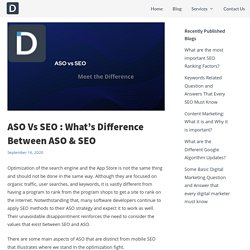 ASO Vs SEO : What's Difference Between ASO & SEO