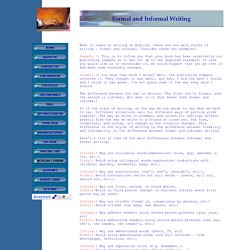 The Difference Between Formal and Informal Writing