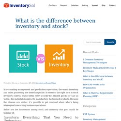 What is the difference between inventory and stock?