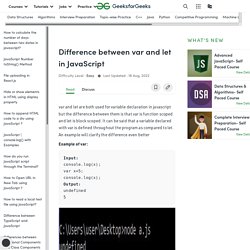 Difference between var and let in JavaScript