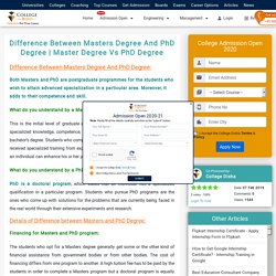 Difference Between Masters Degree And PhD Degree