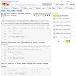 Difference between "==" and "isEqual:" in objective c