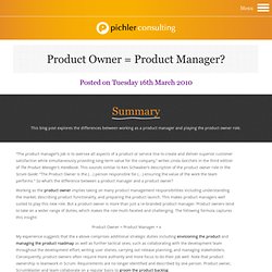 The difference between a product manager and a product owner