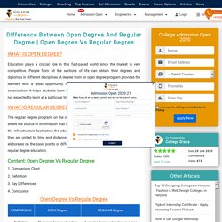 Difference Between Open Degree And Regular Degree