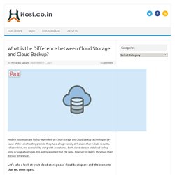 Difference between Cloud Storage and Cloud Backup?
