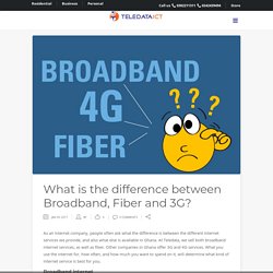 What is the difference between Broadband, Fiber and 3G?