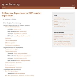Difference Equations to Differential Equations – synechism.org