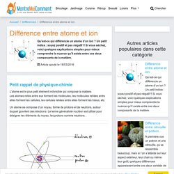 Différence entre atome et ion - Le top du DIY