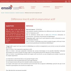 Différence inscrit actif et emprunteur actif