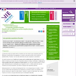 Quelle est la différence entre impôts directs et impôts indirects ?  - Les grandes questions fiscales Découverte des institutions