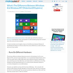 What's The Difference Between Windows 8 & Windows RT? [MakeUseOf Explains]