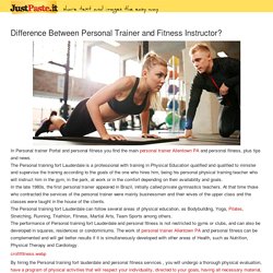 Difference Between Personal Trainer and Fitness Instructor?