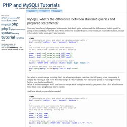 MySQLi, what’s the difference between standard queries and prepared statements?