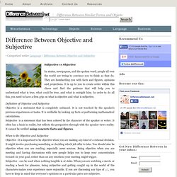 Difference Between Objective and Subjective