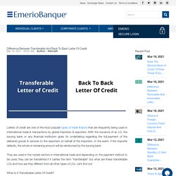 Difference Between Transferable And Back To Back Letter Of Credit