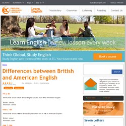 Differences between British and American English