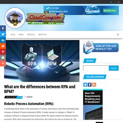 What are the differences between RPA and BPM? - CloudCow