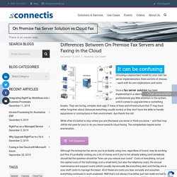 Differences Between On Premise Fax Servers and Faxing in the Cloud