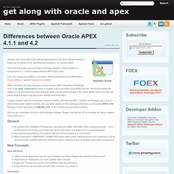 Differences between Oracle APEX 4.1.1 and 4.2