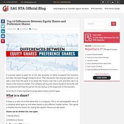 What is the Differences Between Equity Share and Preference Share?