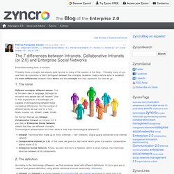 The 7 differences between Intranets, Collaborative Intranets (or 2.0) and Enterprise Social Networks « ZyncroBlog