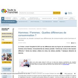 Hommes / Femmes : Quelles différences de consommation ?