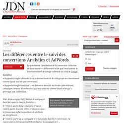 Les différences entre le suivi des conversions Analytics et AdWords
