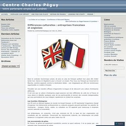 Différences culturelles : entreprises francaises et anglaises « Centre Charles Péguy