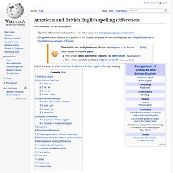 American and British English spelling differences
