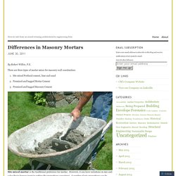Differences in Masonry Mortars