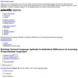 Relating Natural Language Aptitude to Individual Differences in Learning Programming Languages