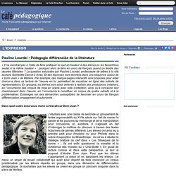 Pauline Lourdel : Pédagogie différenciée de la littérature