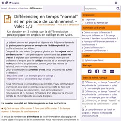 Différencier, en temps "normal" et en période de confinement - Volet 1/3 - Anglais