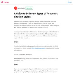 A Guide to Different Types of Academic Citation Styles - AshleyMartin