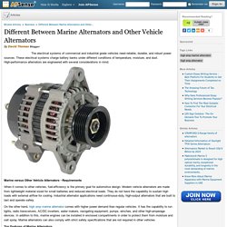 Different Between Marine Alternators and Other Vehicle Alternators