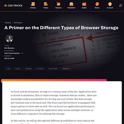A Primer on the Different Types of Browser Storage
