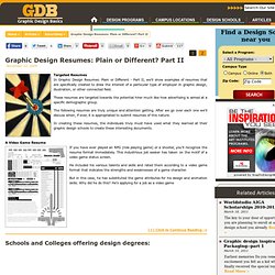 Graphic Design Resumes: Plain or Different? Part II » Graphic Design Schools & Colleges