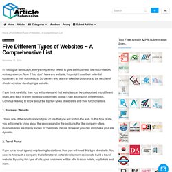 Five Different Types of Websites – A Comprehensive List