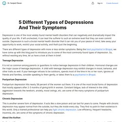 5 Different Types of Depressions And Their Symptoms — Teletype
