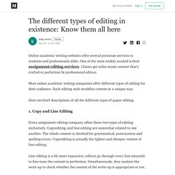The different types of editing in existence: Know them all here